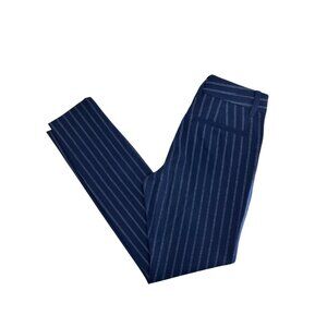 GAP Trouser Pants Sz 4 Navy White Pinstripe Regular Slim Fit Pants Preppy Twee